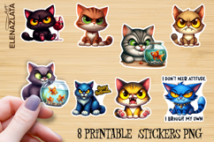Sarcastic Cat Sticker| Cute Printable Halloween Stickers Product Image 1