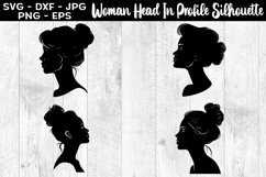 Woman Head In Profile Silhouettes SVG EPS PNG Product Image 1