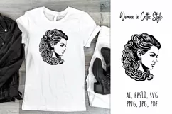 Woman,  celtic,  style,  svg,  folk design, silhouette, laser cut, paper cut,  sublimation,  t-shirt design, mug design, tumbler design, pillow design,  can  glass,  stamp,  stencil,  pet, craft, jpg, svg, pdf, ai, vector, png,