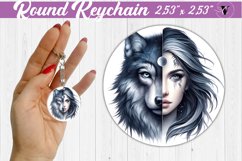 Round keychain sublimation | Strong woman Product Image 1
