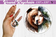 Round keychain sublimation | Strong woman Product Image 1