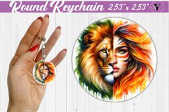 Round keychain sublimation | Strong woman Product Image 1