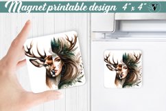 Square Magnet | Strong woman Product Image 1