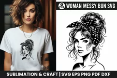  woman svg messy bun SVG Bundle Printable Crafts Sublimation Png Messy Bun svg