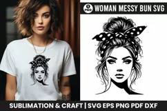 silhouette messy bun svg