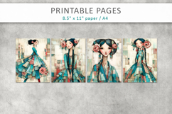 woman mixed media collage, scrapbook elements Product Image 2