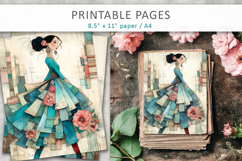 woman mixed media collage, scrapbook elements Product Image 1