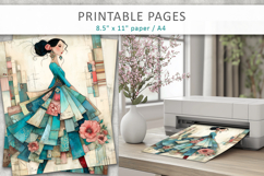 woman mixed media collage, scrapbook elements Product Image 3