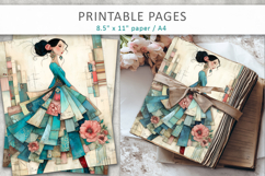 woman mixed media collage, scrapbook elements Product Image 4