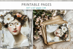 vintage woman portrait collage pages Product Image 4