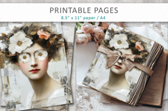 vintage woman portrait collage pages Product Image 5