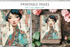 woman mixed media collage, junk journal kit Product Image 3