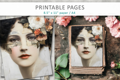 vintage female portrait, mixed media junk journal Product Image 3