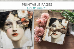 vintage female portrait, mixed media junk journal Product Image 4