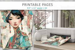 woman mixed media collage, junk journal kit Product Image 4