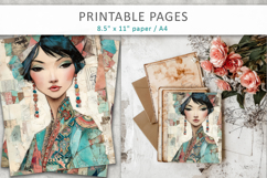 woman mixed media collage, junk journal kit Product Image 5