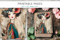 woman mixed media collage, feminine artwork Product Image 1