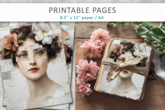 vintage female portrait, shabby chic scrapbook paper Product Image 4