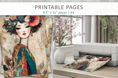 woman mixed media collage, feminine artwork Product Image 3