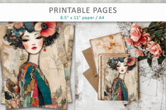 woman mixed media collage, feminine artwork Product Image 5