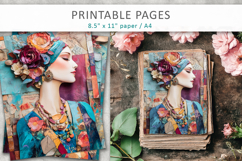 woman mixed media collage, grunge textures Product Image 1