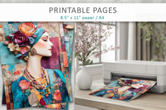 woman mixed media collage, grunge textures Product Image 3