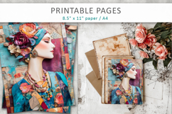 woman mixed media collage, grunge textures Product Image 5