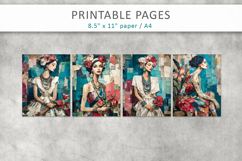 woman mixed media collage, collage backgrounds Product Image 2