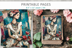 woman mixed media collage, collage backgrounds Product Image 1