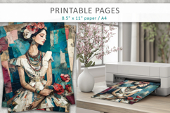 woman mixed media collage, collage backgrounds Product Image 3