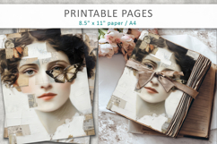 woman portrait mixed media junk journal, shabby chic Product Image 4