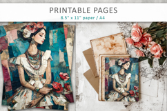 woman mixed media collage, collage backgrounds Product Image 5