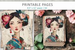 woman mixed media collage, scrapbook paper Product Image 3