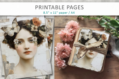 woman portrait mixed media junk journal, vintage aesthetic Product Image 4