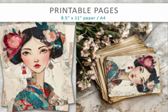 woman mixed media collage, scrapbook paper Product Image 1