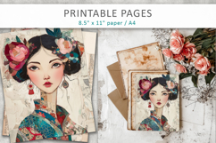 woman mixed media collage, scrapbook paper Product Image 5