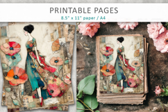 woman mixed media collage, retro collage Product Image 3