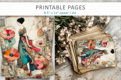 woman mixed media collage, retro collage Product Image 5