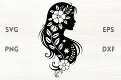 Floral Lady SVG Product Image 1