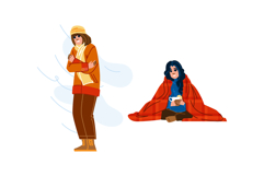 fear woman shiver vector Product Image 1