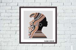 Woman silhouette bright easy cross stitch pattern - Tango Stitch