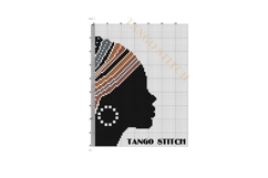 Woman silhouette bright easy cross stitch pattern - Tango Stitch