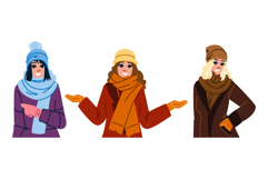 cozy woman snow hat vector Product Image 1