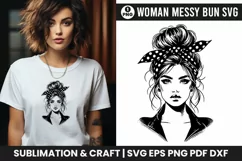 Woman Messy Bun Sublimation t-shirt