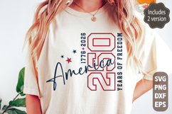 America 250 Years of Freedom SVG PNG, Patriotic 4th of July Product Image 1