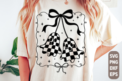 Coquette Checkered Cherry Ghost SVG PNG, Trendy Halloween Product Image 1