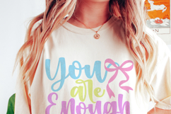 Preppy You Are Enough SVG PNG | Coquette Christian Shirt Product Image 3