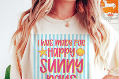Preppy Summer Spring SVG PNG, I Was Made For Happy Sunny Day Product Image 2