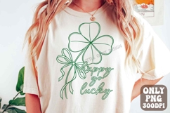 Preppy Shamrock St Patricks Day Coquette Bow SVG PNG Design Product Image 1