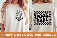 Spooky Babe SVG PNG | Retro Halloween Front &amp; Back of Shirt Product Image 1